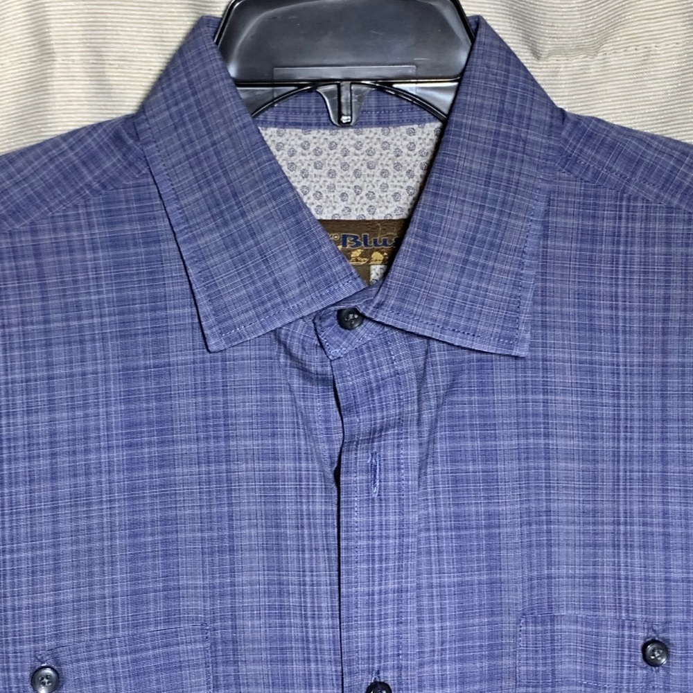 Blue denim look dress shirt xl